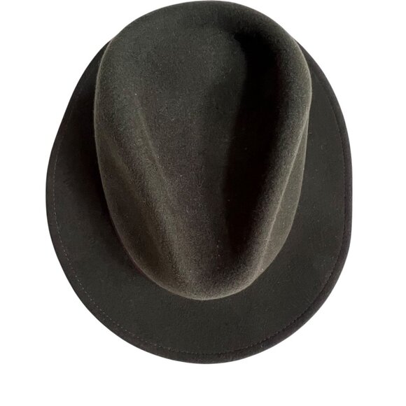 Brixton Messer Fedora Hat Adult Size Large 7 1/2 Moss Green Wool Felt - Picture 6 of 11